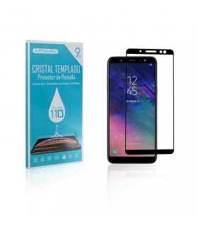 Cristal templado Full Glue 11D Premium Samsung Galaxy A6 2018 Protector de Pantalla Curvo Negro