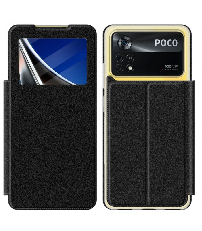 Funda Libro [POCO X4 Pro 5G] Negro con Silicona TPU Resistente para Smartphone