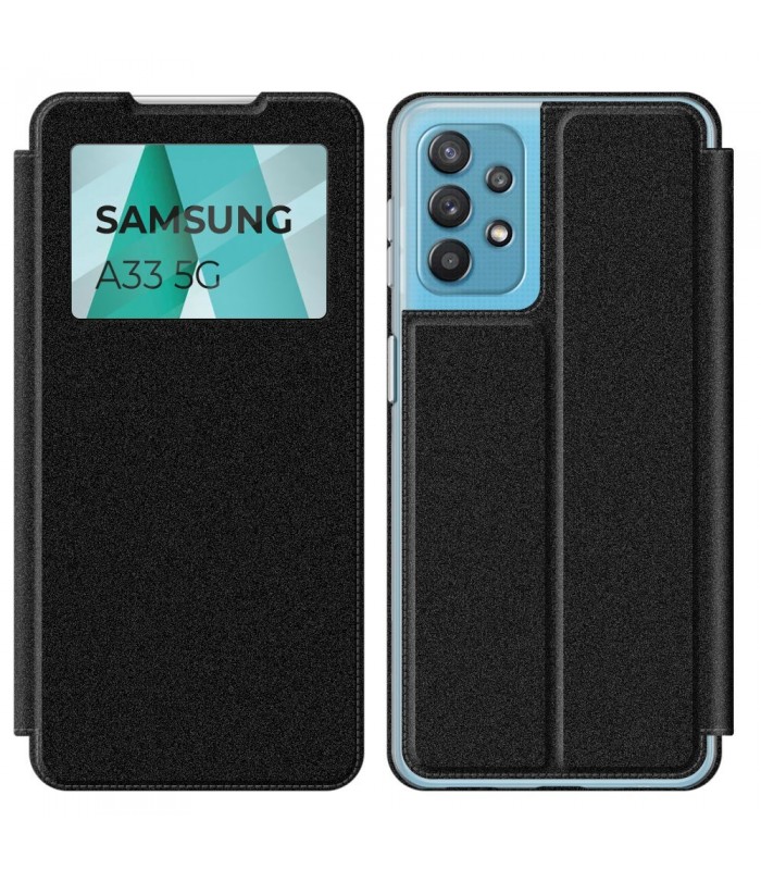 Funda Libro [Samsung Galaxy A33 5G] Negro con Silicona TPU Resistente para Smartphone
