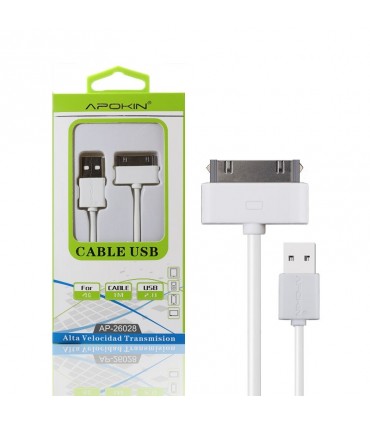 Cable de Datos y Carga APOKIN USB 2.0 - iPhone 4G 1m