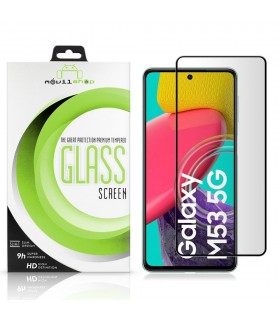 Protector de pantalla completo para Samsung Galaxy M53 5G - Cristal templado Full Glue con borde Negro