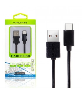 Cable de Datos y Carga APOKIN USB 2.0 a Tipo C 2m