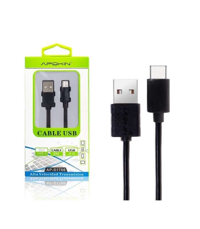 Cable de Datos y Carga APOKIN USB 2.0 a Tipo C 2m