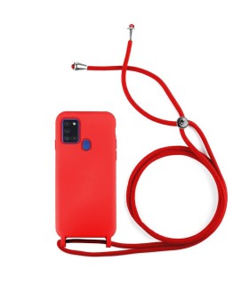 Funda con Cordón Samsung Galaxy A21S Color Rojo