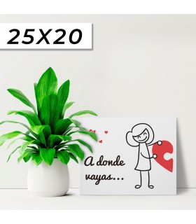 Pack 2 Lienzo  San Valentín Iman de corazón |   25 x 20 x 1.5 cm |Fotolienzo Original con imagen