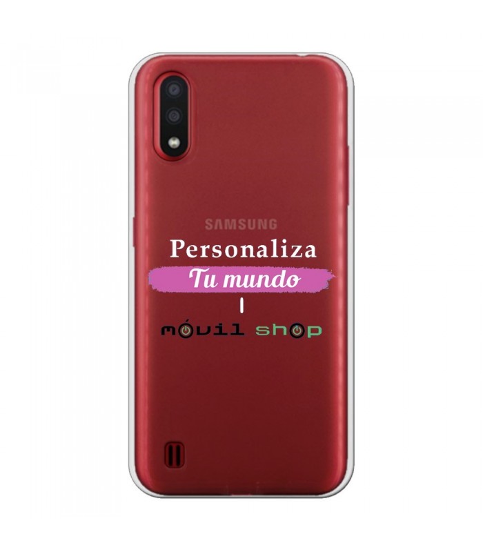 Personaliza tu Funda [Samsung Galaxy A01] de Silicona Flexible Transparente Carcasa Case Cover de Gel TPU para Smartphone