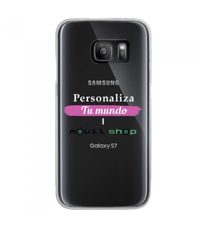 Personaliza tu Funda [Samsung Galaxy S7] de Silicona Flexible Transparente Carcasa Case Cover de Gel TPU para Smartphone