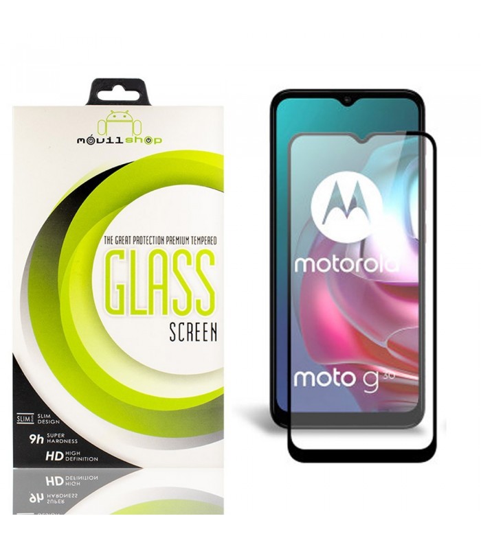 Cristal templado Full Glue Premium Motorola Moto G30 Protector de Pantalla Curvo Negro