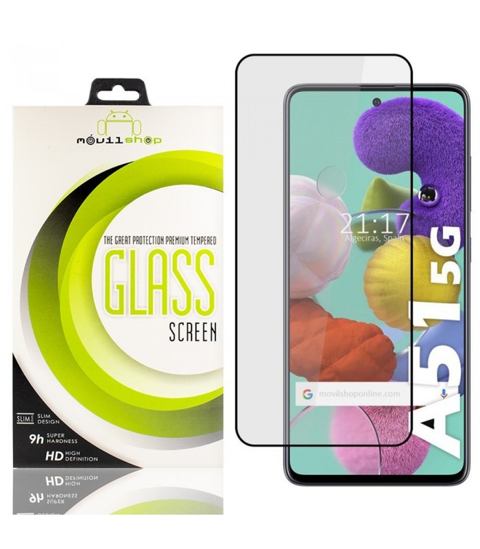 Cristal templado Full Glue 11D Premium Samsung Galaxy A51 5G Protector de Pantalla Curvo Negro