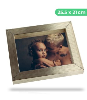 Portafotos Marco Personalizado de Aluminio - Pon tu Imagen, Foto y Texto para un Regalo Especial | Tamaño 25 x 21cm