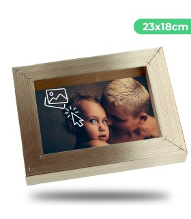 Portafotos Marco Personalizado de Aluminio - Pon tu Imagen, Foto y Texto para un Regalo Especial | Tamaño 23 x 18cm