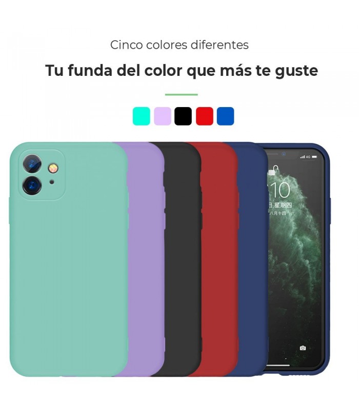 Funda Silicona Suave IPhone 12 Mini con Protector Camara 3D - 7 Colores