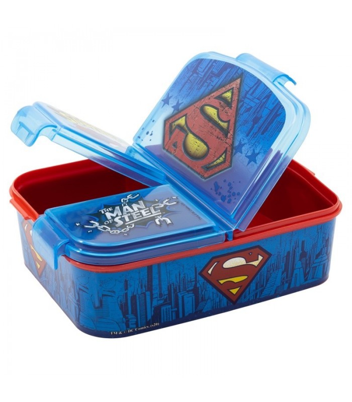 Vengadores Avengers caja de almuerzo fiambrera caja de comida para niños con 3 compartimentos separados y pegatinas de nombre para niños