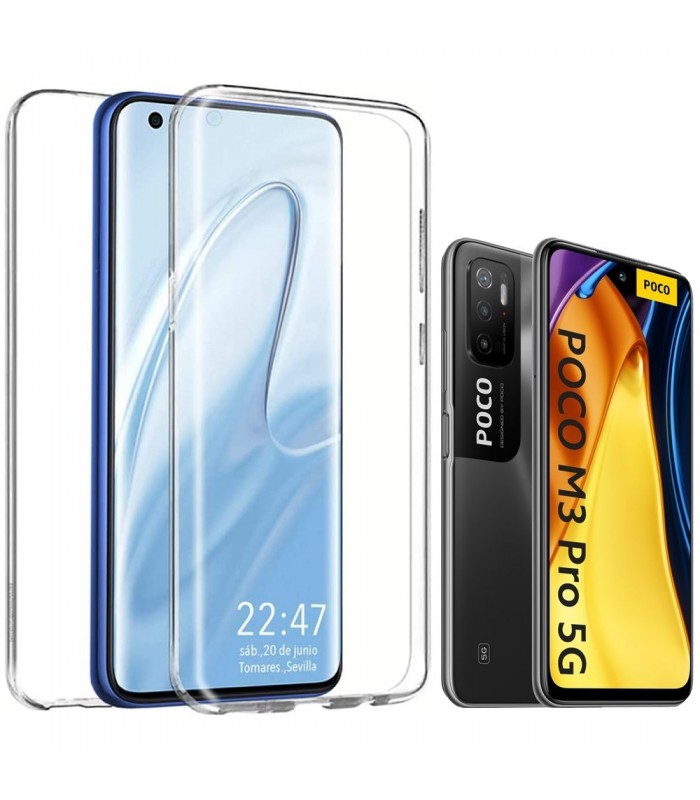 Funda 360 [Xiaomi POCO M3 Pro 5G] PC + TPU Carcasa Doble Cara 360 de Silicona Delantera + Trasera Rigido Reforzada Transparente