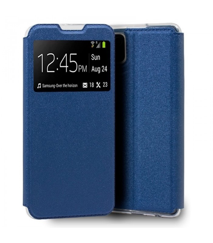 Funda Libro [Samsung Galaxy A12] Azul con Silicona TPU Resistente para Smartphone