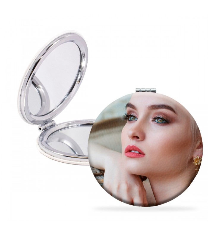 Espejo Personalizado con forma redonda|impresión a doble cara| medida 6 cm|Espejo circular