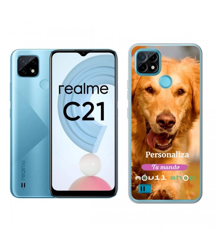 Personaliza tu Funda [Realme C21] de Silicona Flexible Transparente Carcasa Case Cover de Gel TPU para Smartphone
