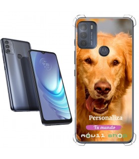 Funda Personalizada [Moto G50] Esquina Reforzada Silicona 1.5mm de grosor Flexible Transparente de Gel TPU