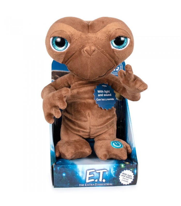 E.T. El Extraterrestre, Peluche Español con luz y Sonido 25cm