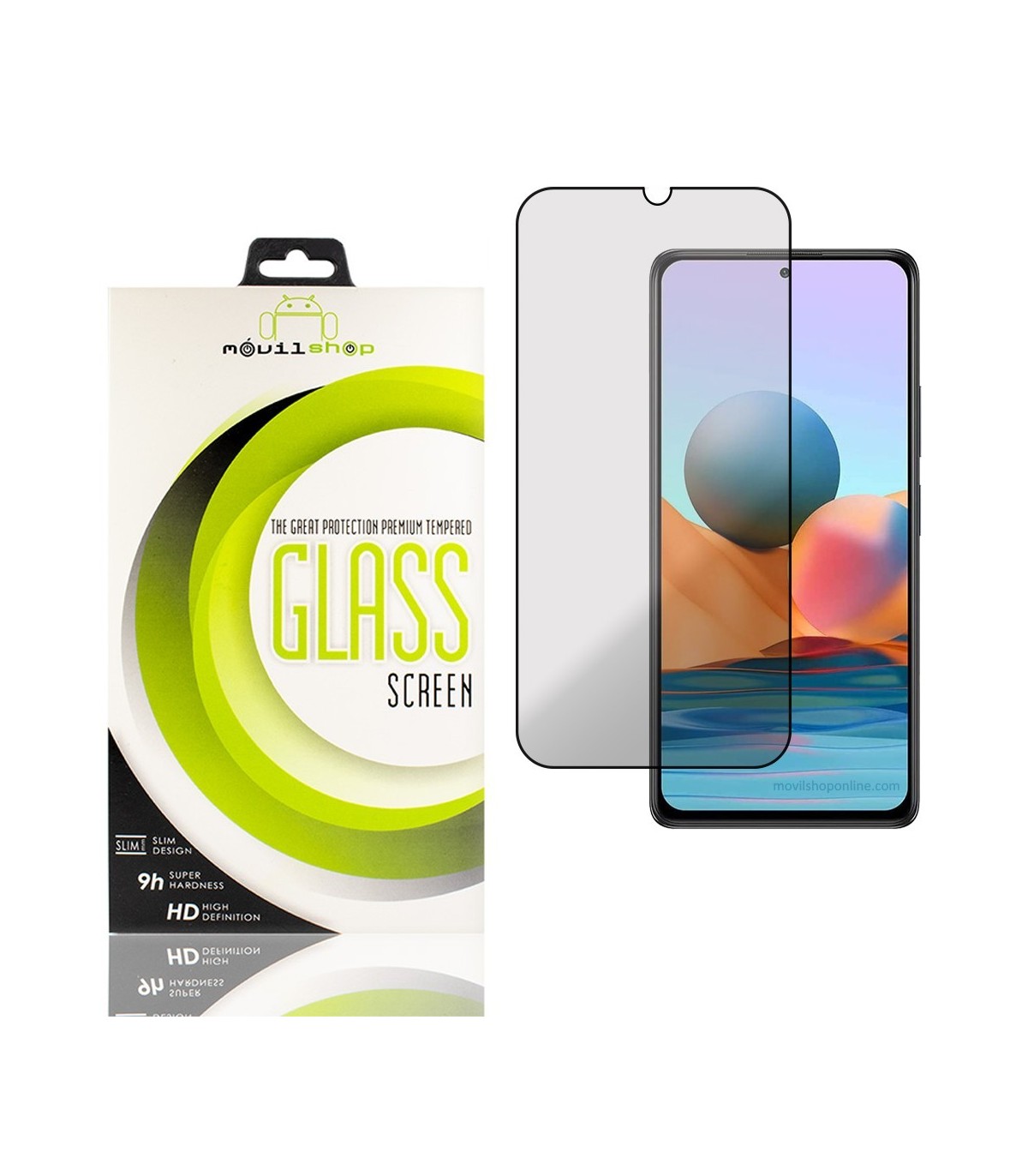 Cristal templado Full Glue 5D Xiaomi Note 9/ Note 9s Protector de Pantalla  Curvo Negro