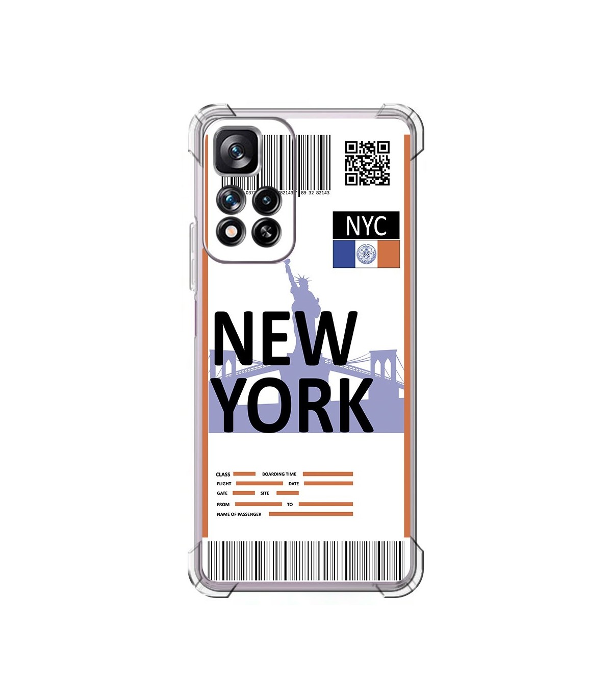 Funda Carcasa silicona Billete de avión New York Redmi Note 9 Pro / Note 9S