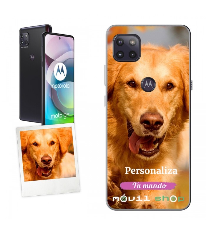 Personaliza tu Funda [Motorola Moto G 5G] de Silicona Flexible Transparente Carcasa Case Cover de Gel TPU para Smartphone