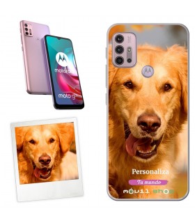 Personaliza tu Funda [Motorola Moto G30] de Silicona Flexible Transparente Carcasa Case Cover de Gel TPU para Smartphone