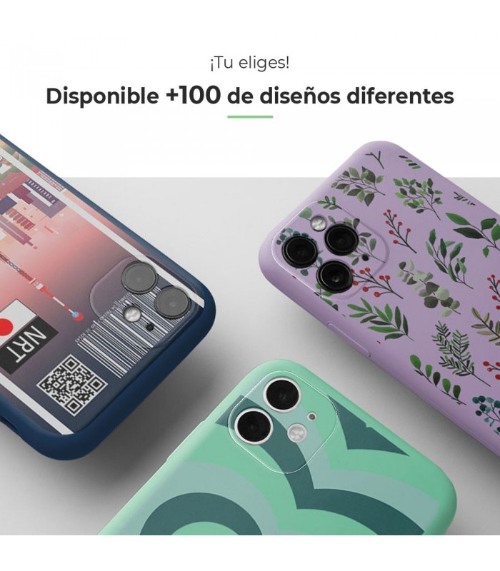 Compra Funda Silicona Suave Azul iPhone 13 Estampado botánico