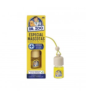 Ambientador Coche - DR. ZOO 0% Alcohol Especial Mascotas | VAINILLA 6,5 ml | Elimina mal olor