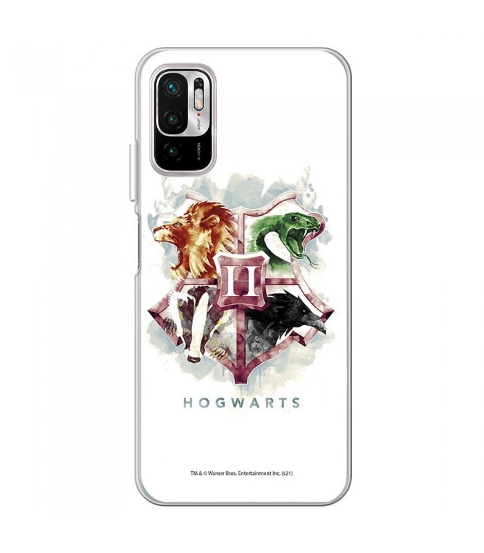 Funda para [Xiaomi Redmi Note 10 5G] Harry Potter Oficial [Hogwarts Acuarella] Warner Silicona Flexible Transparente Smartphone.