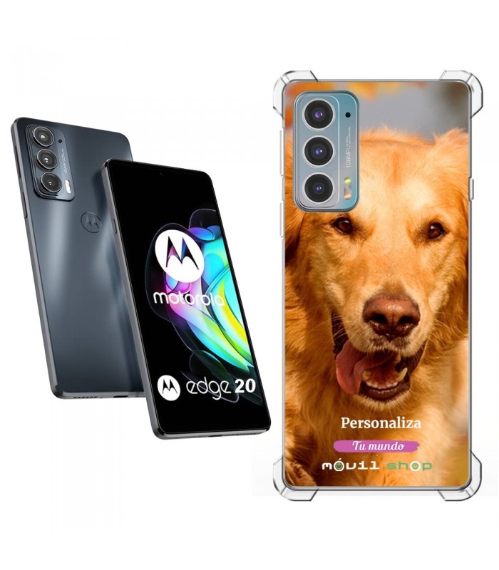 Funda Personalizada [Motorola Edge 20] Esquina Reforzada Silicona 1.5mm de grosor Flexible Transparente