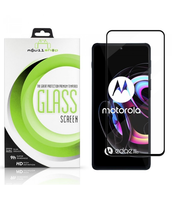 Cristal templado Motorola Edge 20 Pro Full Glue Premium Protector de Pantalla Curvo Negro