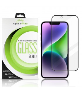 Protector de pantalla completo para iPhone 14 - Cristal templado Full Glue con borde Negro