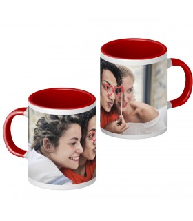 Taza interior y asa color personalizada [ROJA] Personaliza tu taza con una foto, un dibujo o el texto que tu quieras