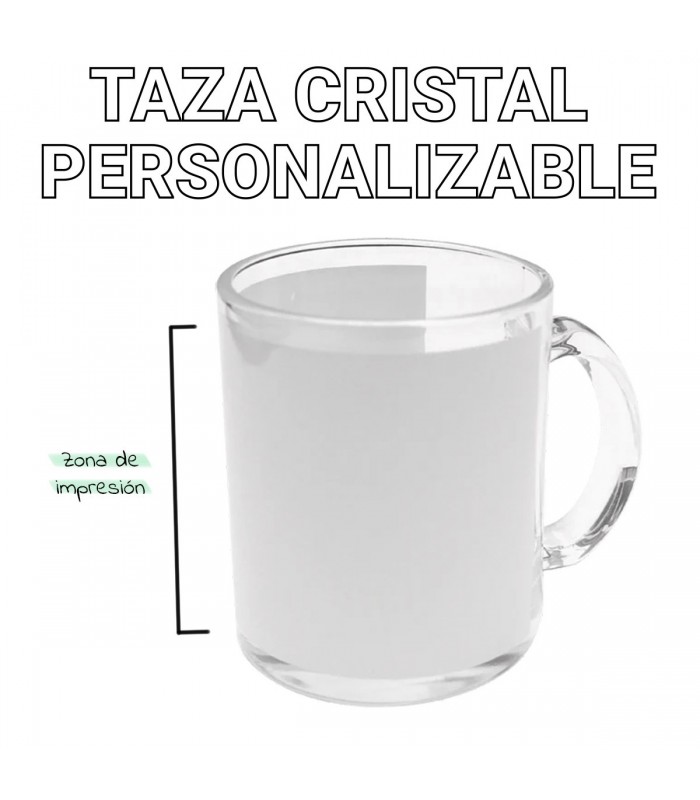Taza personalizada de cristal. Personaliza tu taza con una foto