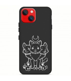 Funda Silicona Suave  [ iPhone 14 Plus ] Negro [ Cerbero Gatuno ] Carcasa Liquida Case Cover.