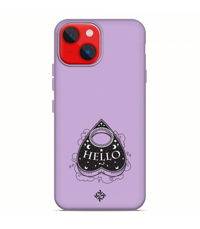 Funda Silicona Suave  [ iPhone 14 Plus ] Lila [ Hello -Ouija ] Carcasa Liquida Case Cover.