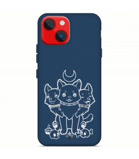 Funda Silicona Suave  [ iPhone 14 Plus ] Azul [ Cerbero Gatuno ] Carcasa Liquida Case Cover.