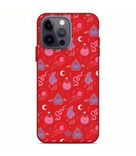 Funda Silicona Suave  [ iPhone 14 Pro Max ] Rojo [ Patrón Brujil ] Carcasa Liquida Case Cover.