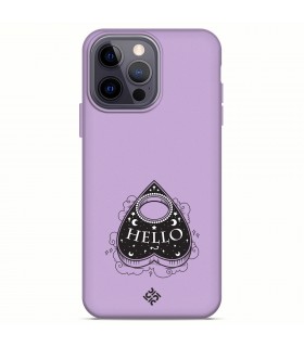 Funda Silicona Suave  [ iPhone 14 Pro Max ] Lila [ Hello -Ouija ] Carcasa Liquida Case Cover.