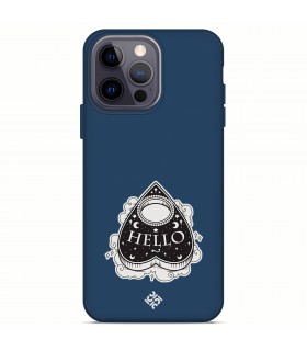 Funda Silicona Suave  [ iPhone 14 Pro Max ] Azul [ Hello -Ouija ] Carcasa Liquida Case Cover.