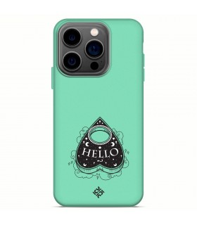 Funda Silicona Suave  [ iPhone 14 Pro ] Verde [ Hello -Ouija ] Carcasa Liquida Case Cover.