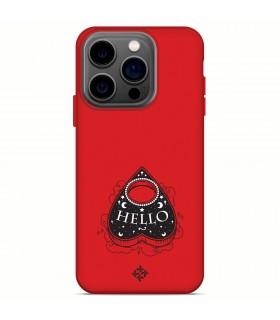 Funda Silicona Suave  [ iPhone 14 Pro ] Rojo [ Hello -Ouija ] Carcasa Liquida Case Cover.