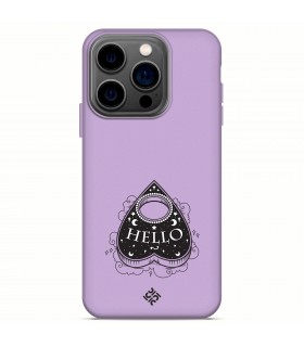 Funda Silicona Suave  [ iPhone 14 Pro ] Lila [ Hello -Ouija ] Carcasa Liquida Case Cover.