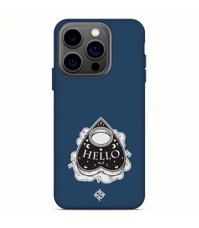 Funda Silicona Suave  [ iPhone 14 Pro ] Azul [ Hello -Ouija ] Carcasa Liquida Case Cover.