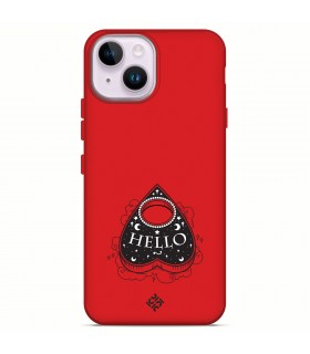 Funda Silicona Suave  [ iPhone 14 ] Rojo [ Hello -Ouija ] Carcasa Liquida Case Cover.