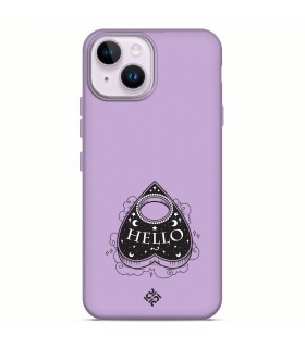 Funda Silicona Suave  [ iPhone 14 ] Lila [ Hello -Ouija ] Carcasa Liquida Case Cover.