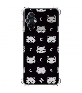 Funda Antigolpe [ POCO M5 ] Dibujo Cute [ Gato Negro Lunar ] Esquina Reforzada Silicona 1.5mm Transparente