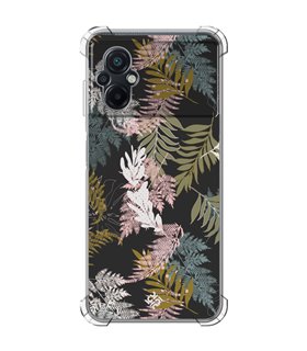 Funda Antigolpe [ POCO M5 ] Dibujo Botánico [ Diseño de hojas ] Esquina Reforzada Silicona 1.5mm Transparente