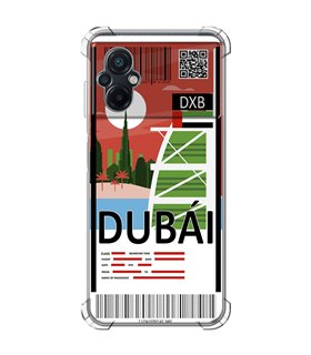 Funda Antigolpe [ POCO M5 ] Billete de Avión [ Dubái ] Esquina Reforzada Silicona 1.5mm Transparente
